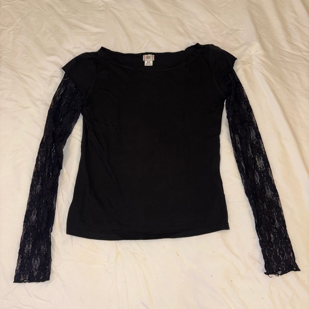 BDG Black Long Sleeve Lace Top